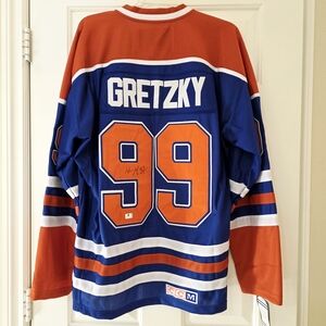 NWT Signed Wayne Gretzky Oilers Autographed CCM Jersey Global Authentics Size 50